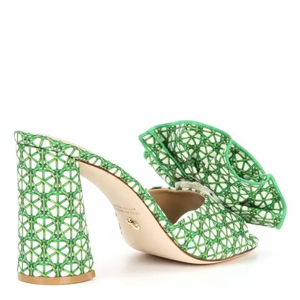 NEW Antonio Melani x Style by Simkins Blake Cane Printed Flower Dress Sandals